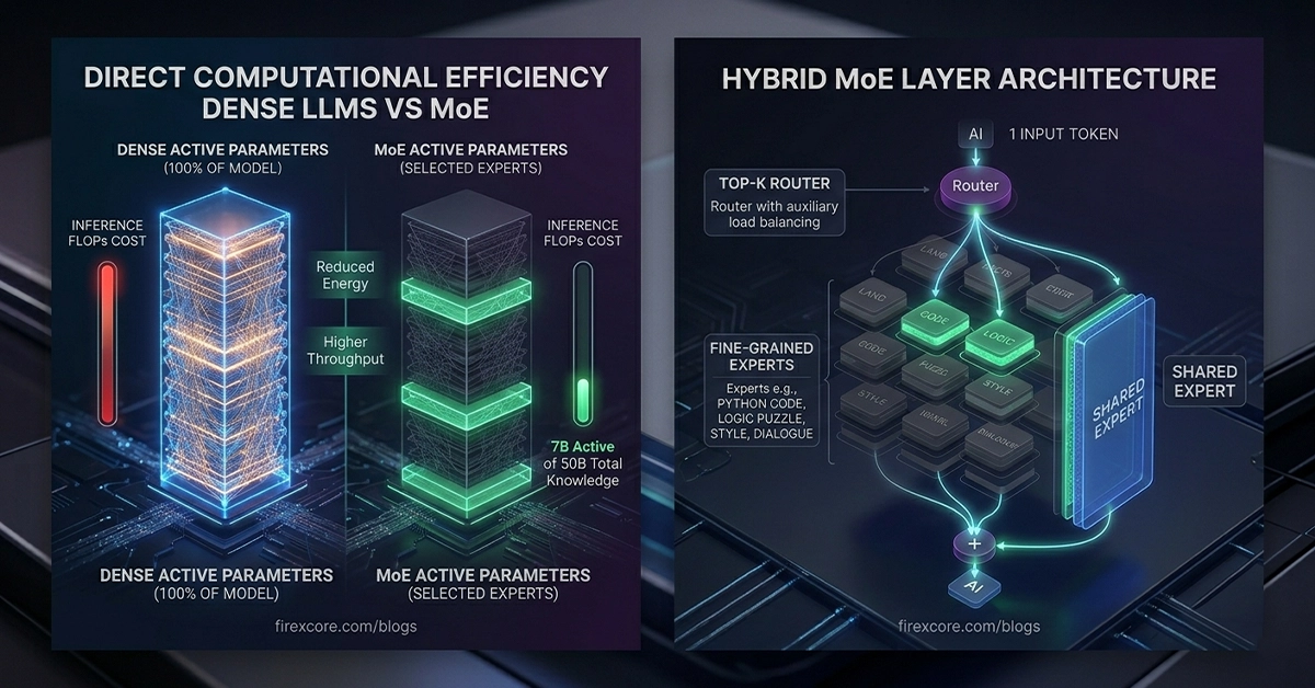 Dense LLMs vs MoE: 5 Revolutionary Architectural Breakthroughs 4 Dense LLMs vs MoE comparative infrastructure chart